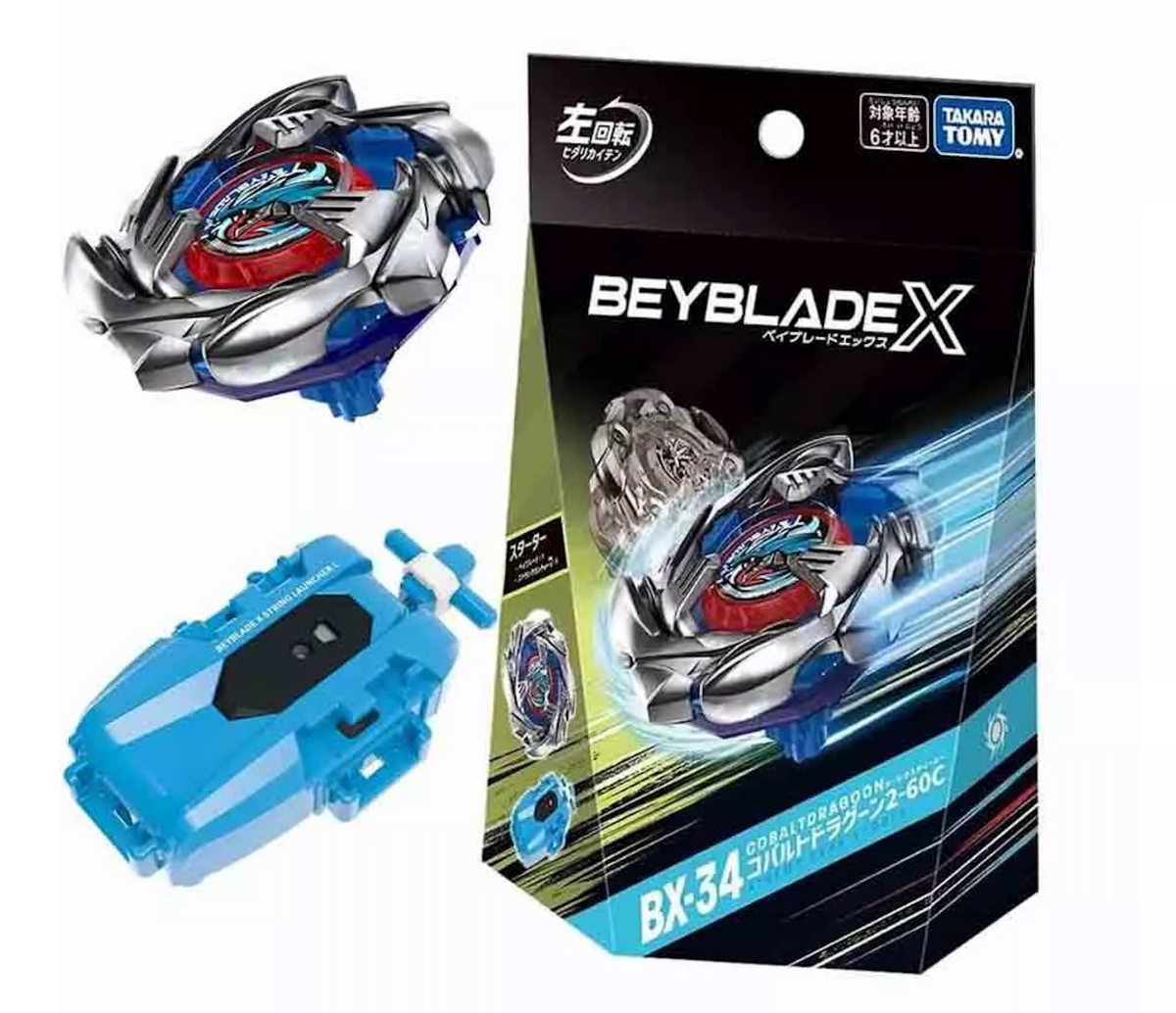 (UK) Beyblade Takara Tomy BX-34 Starter Cobalt Dragoon 2-60C Burst Metal Fusion