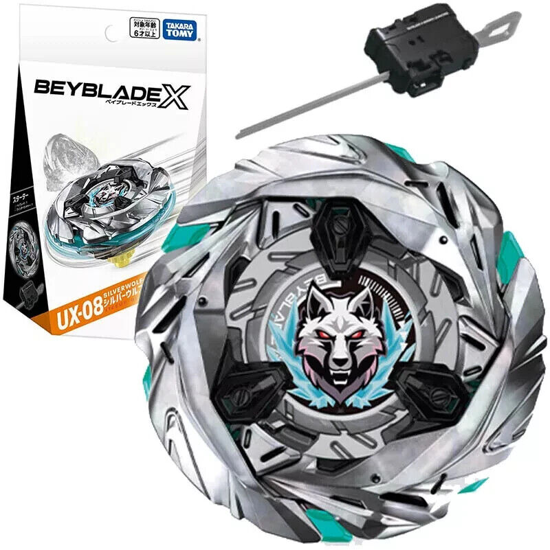 UK STOCK Takara Tomy Beyblade X Beyblade X UX-08 Starter Silver Wolf 3-80FB NEW